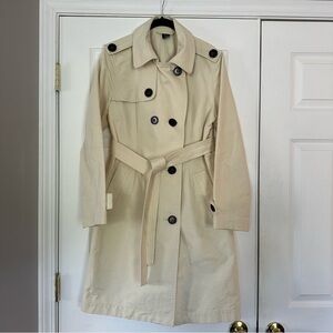 Gap Classic Cream Double Breasted Trench Coat | Size L